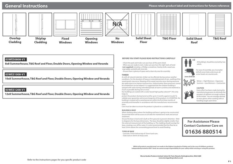 Mercia Garden Products 03WES1008-V1 Instruction manual