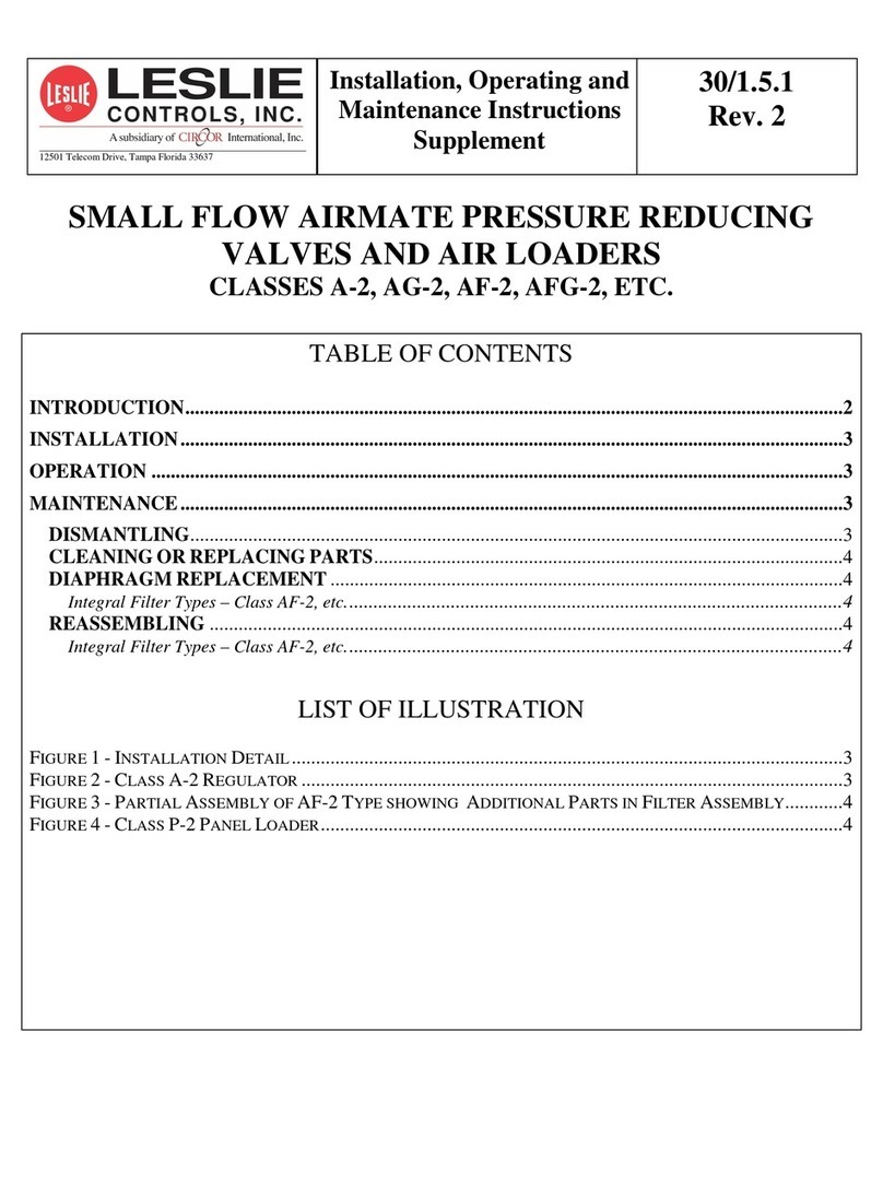 Leslie A-2 Installation, operating and maintenance instructions