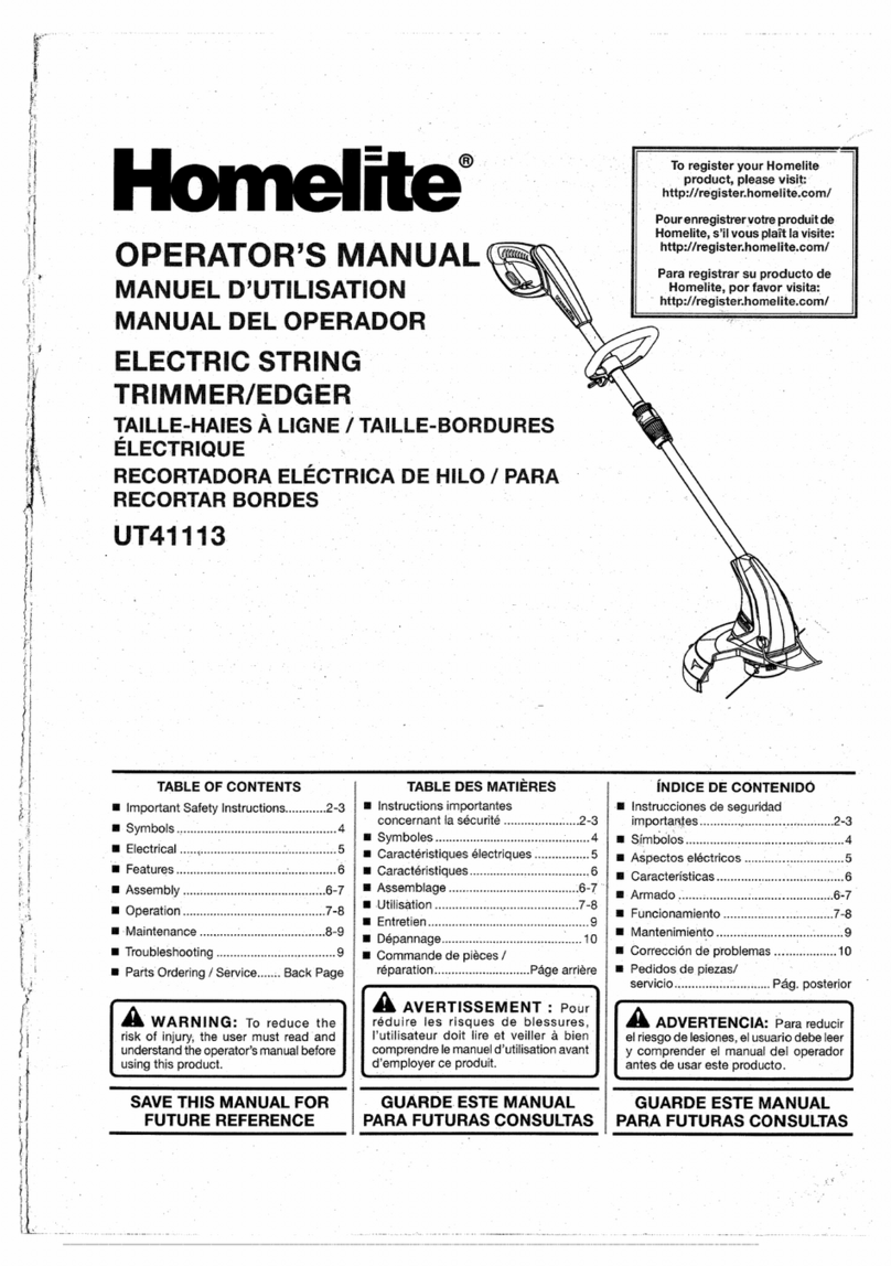Homelite UT41113 User manual