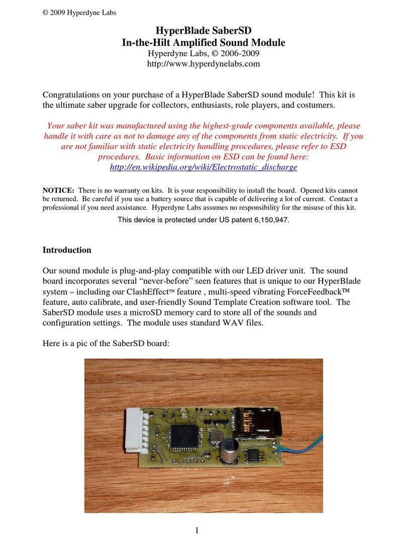 Hyperdyne Labs HyperBlade SaberSD User manual