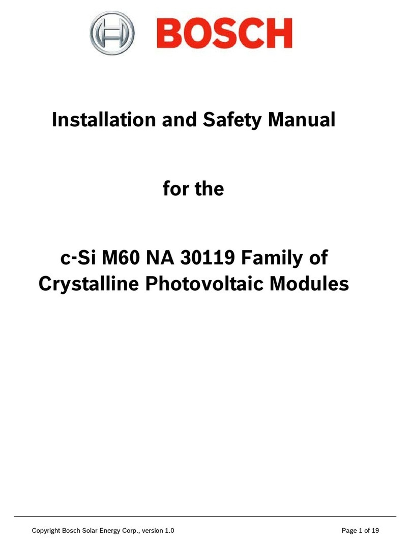 Bosch c-Si M60 NA 30119 Installation and safety manual Bosch c-Si M60 NA 30119 Installation and safety manual