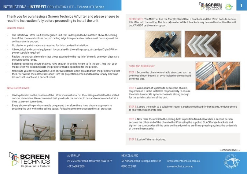 Screen Technics INTERFIT FVI Series instructions