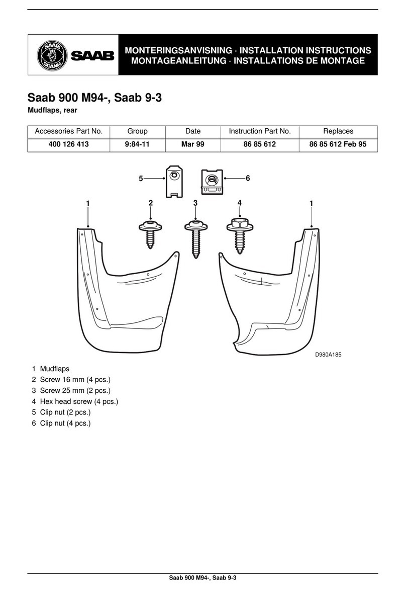 Saab 400 126 413 installation instructions