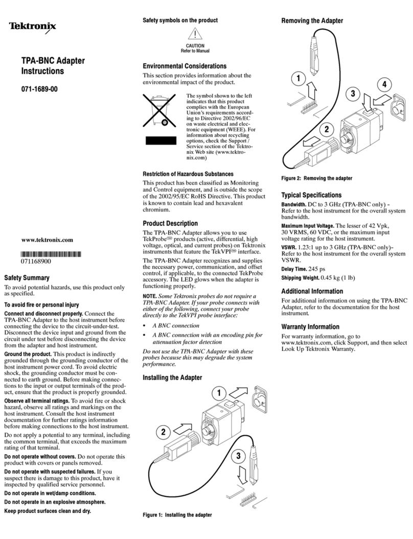 Tektronix TPA-BNC User manual