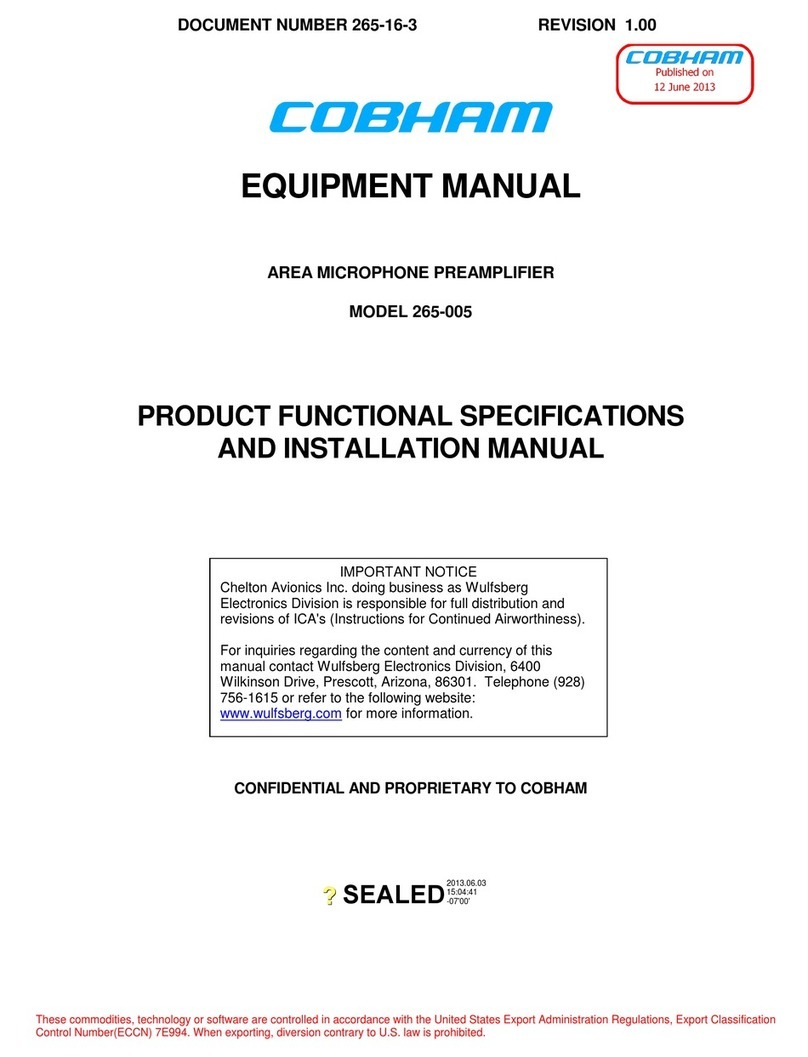 COBHAM 265-005 Equipment manual COBHAM 265-005 Equipment manual