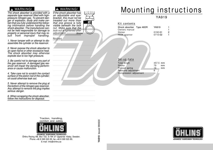 Ohlins YA919 User manual