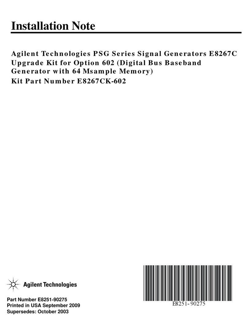 Agilent Technologies PSG Series Installation and operation manual