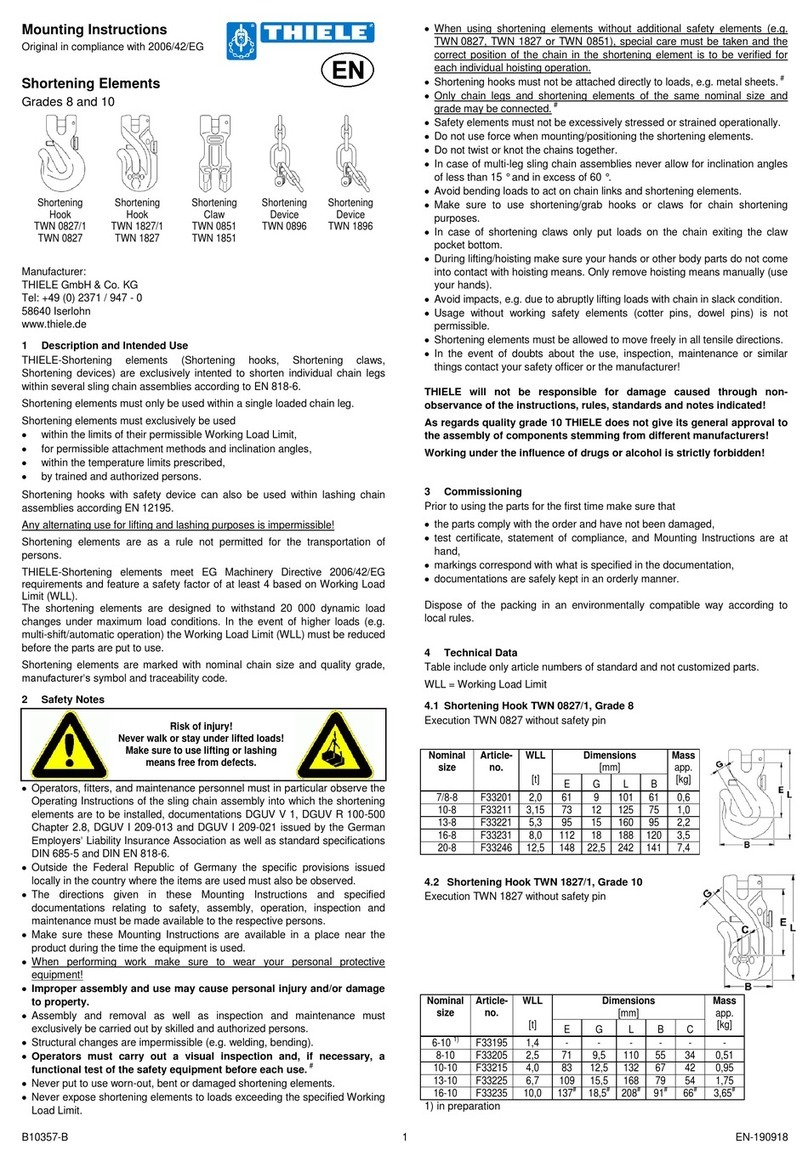 Thiele TWN 0827/1 Mounting instructions