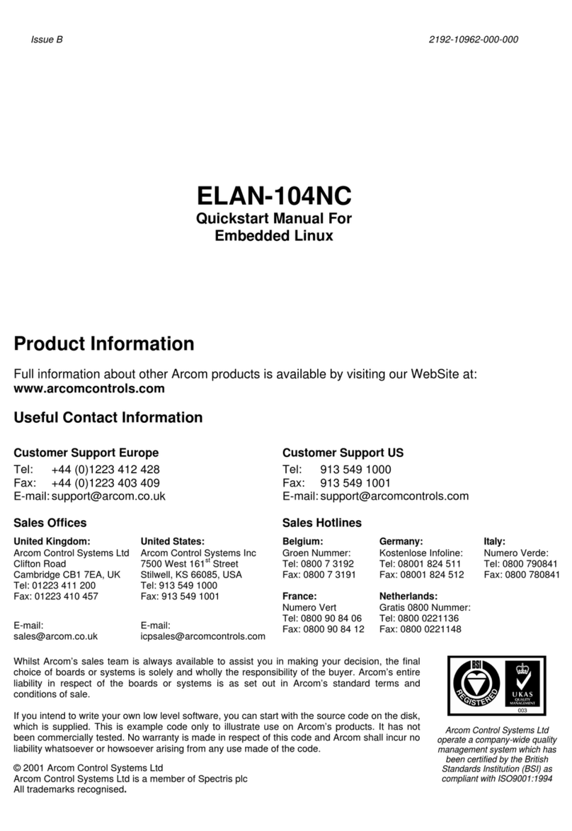 Arcom ELAN-104NC Quick start manual
