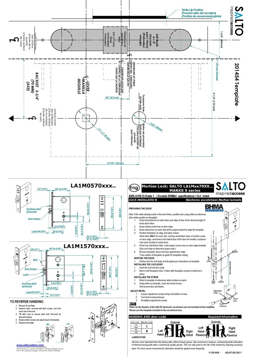 Salto MARKS 5 LA1M 70 Series Installation