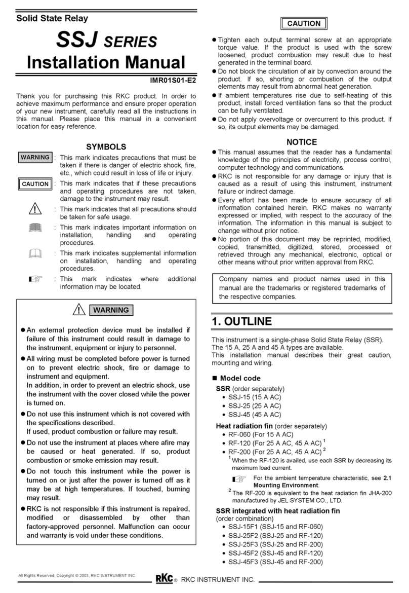 RKC INSTRUMENT SSJ Series User manual