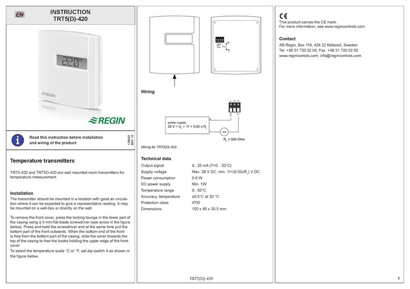 Regin TRT5-420 User manual