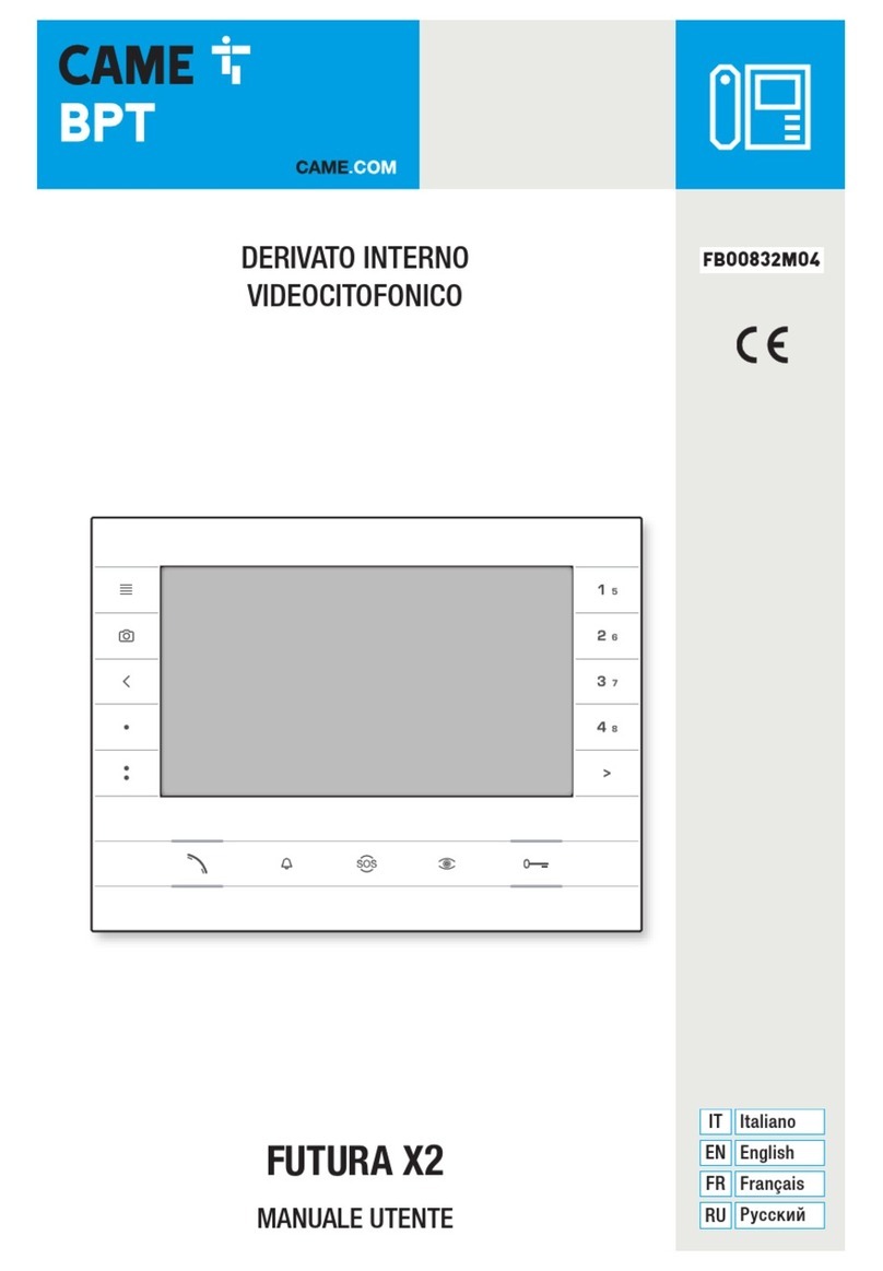 CAME BPT FUTURA X2 user manual