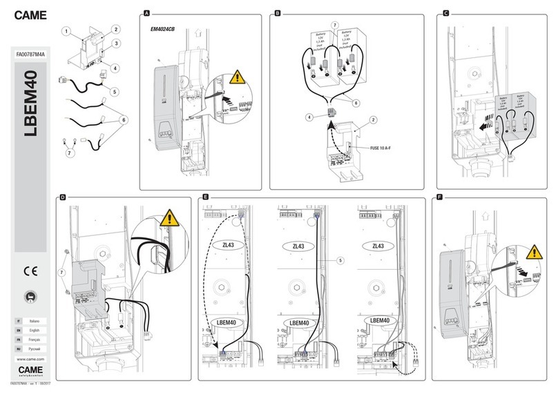 CAME LBEM40 manual