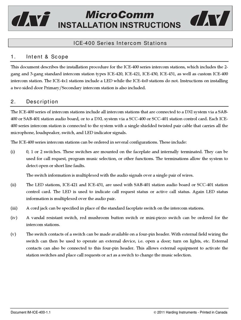 DXI MicroComm ICE-400 Series installation instructions