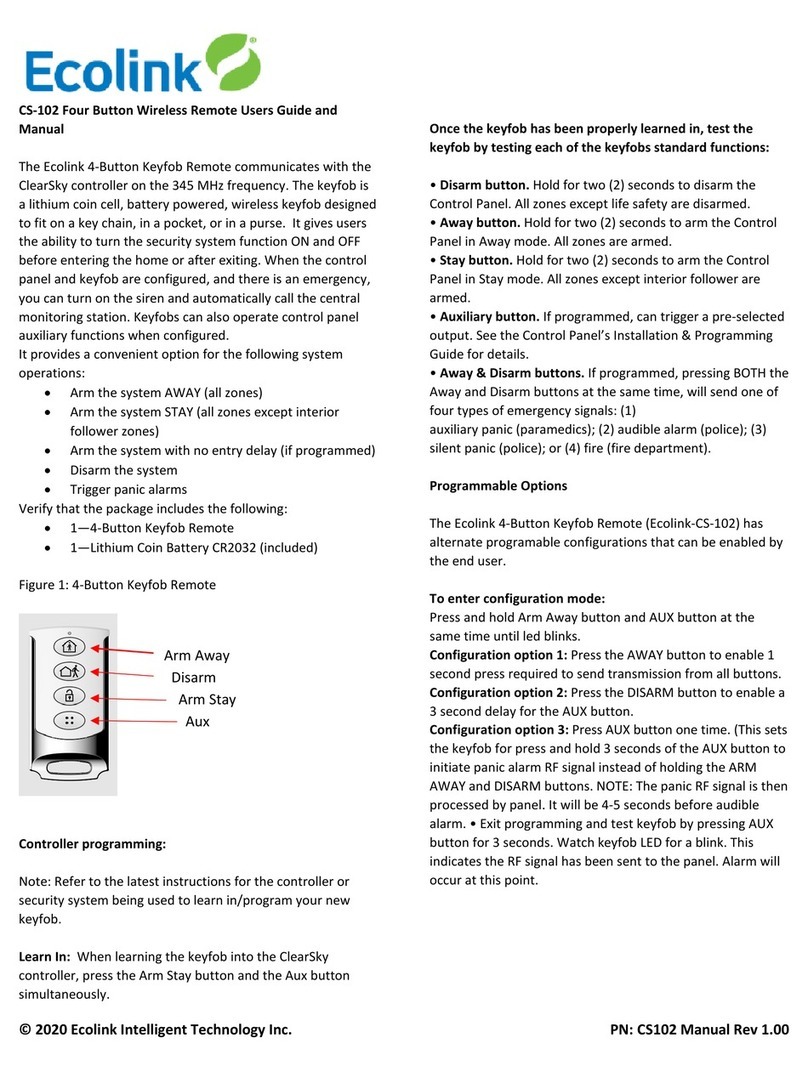 Ecolink CS-102 User manual
