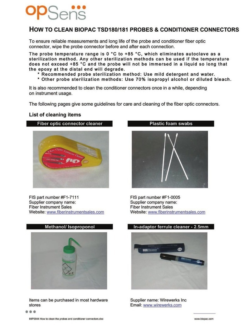 BIOPAC Systems opSens TSD 180 User manual