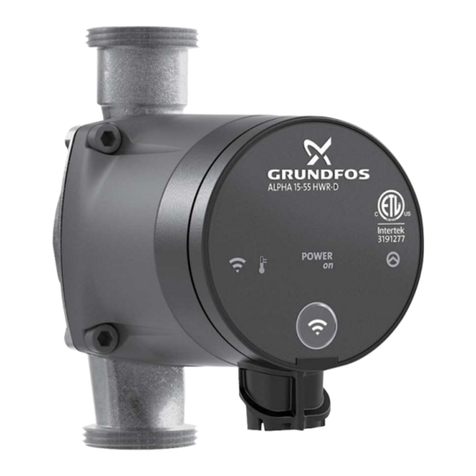 Grundfos ALPHA 15-55 SUC HWR-D Comfort Installation and operating instructions Grundfos ALPHA 15-55 SUC HWR-D Comfort Installation and operating instructions