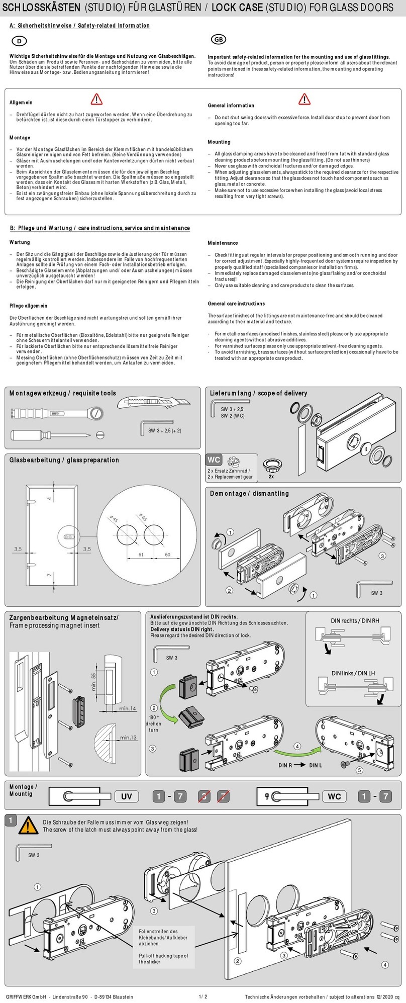 Griffwerk PURISTO S 100691177 User manual Griffwerk PURISTO S 100691177 User manual