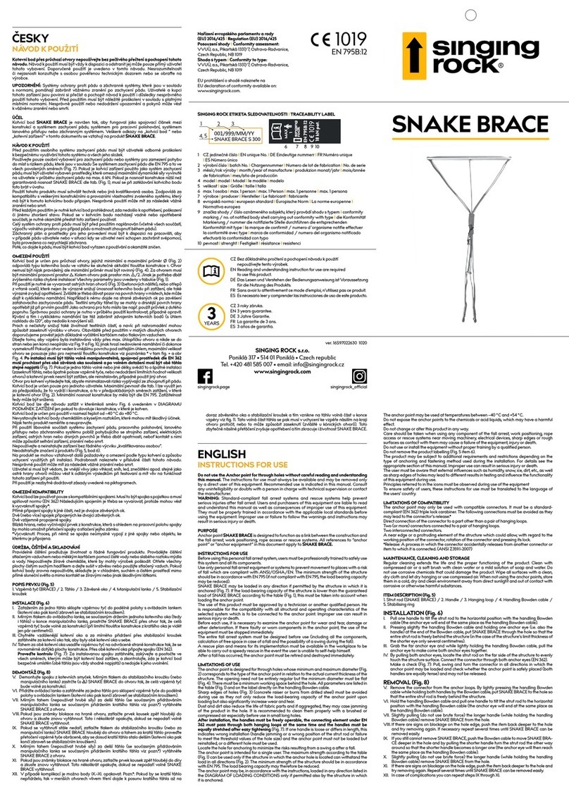 Singing rock SNAKE BRACE Instructions for use