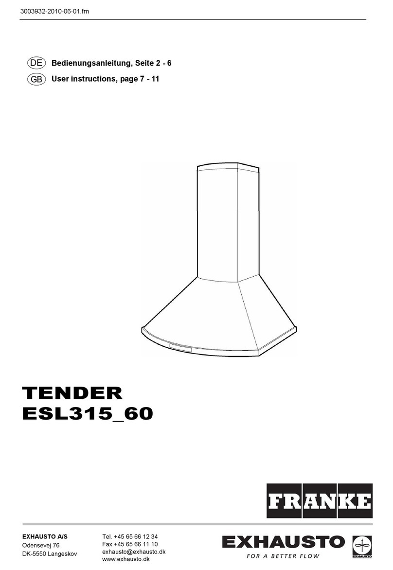 Exhausto TENDER ESL315 60 User instructions Exhausto TENDER ESL315 60 User instructions