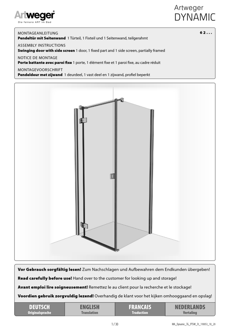 Artweger DYNAMIC 62 Series Assembly instructions