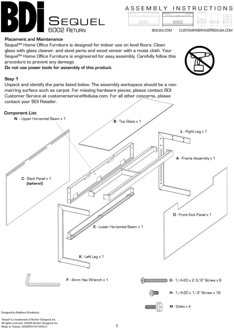 Becker Sequel 6002 Return Aassembly Instructions