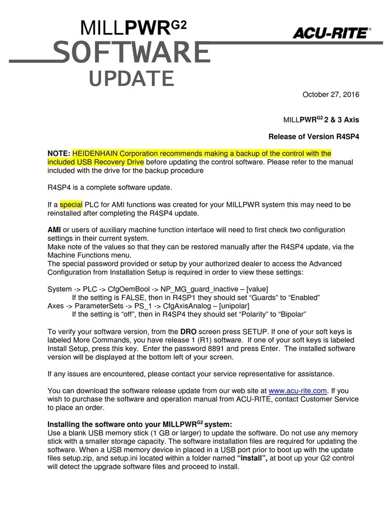ACU-RITE MILL PWR G2 Software update