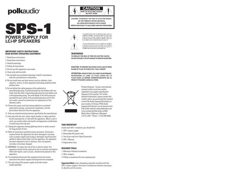Polk Audio SPS-1 instructions