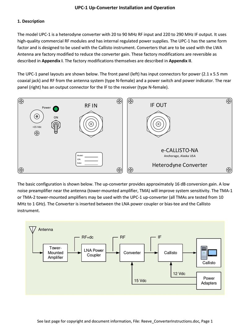 Reeve UPC-1 Installation and operation