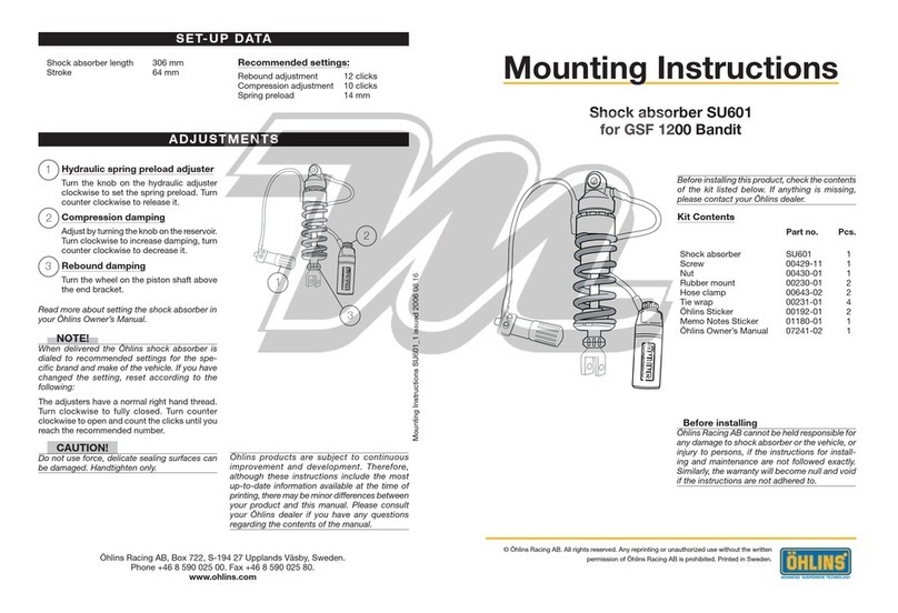 Ohlins SU601 Mounting instructions