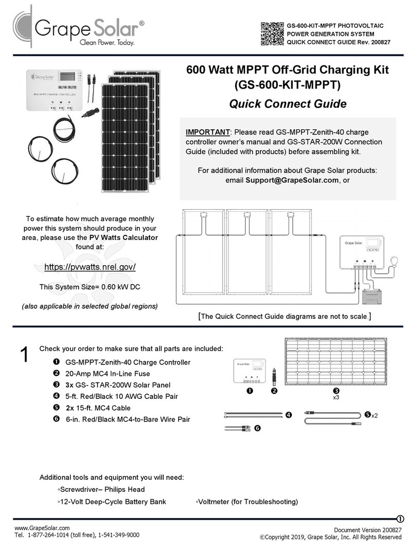 Grape Solar GS-600-KIT-MPPT Assembly instructions
