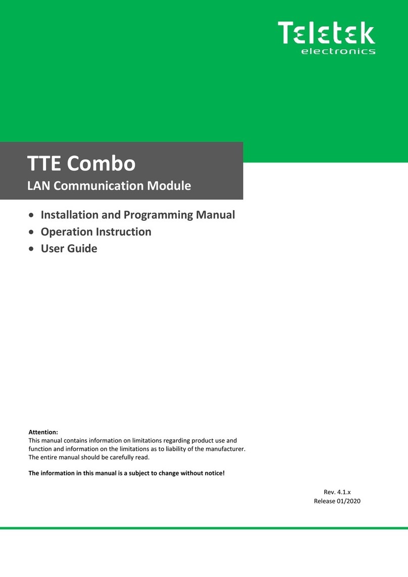 Teletek electronics TTE Combo manual