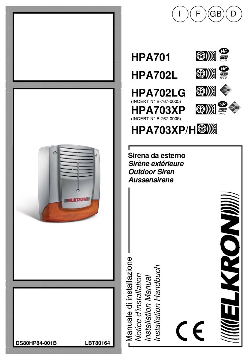 Elkron HPA701 User manual Elkron HPA701 User manual