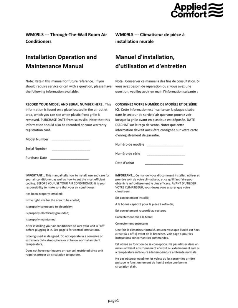 Applied Comfort WM09LS User manual Applied Comfort WM09LS User manual