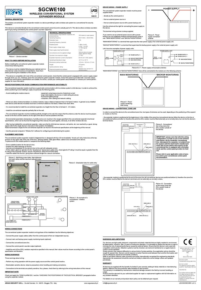 Argus Security SGCWE100 Instruction manual