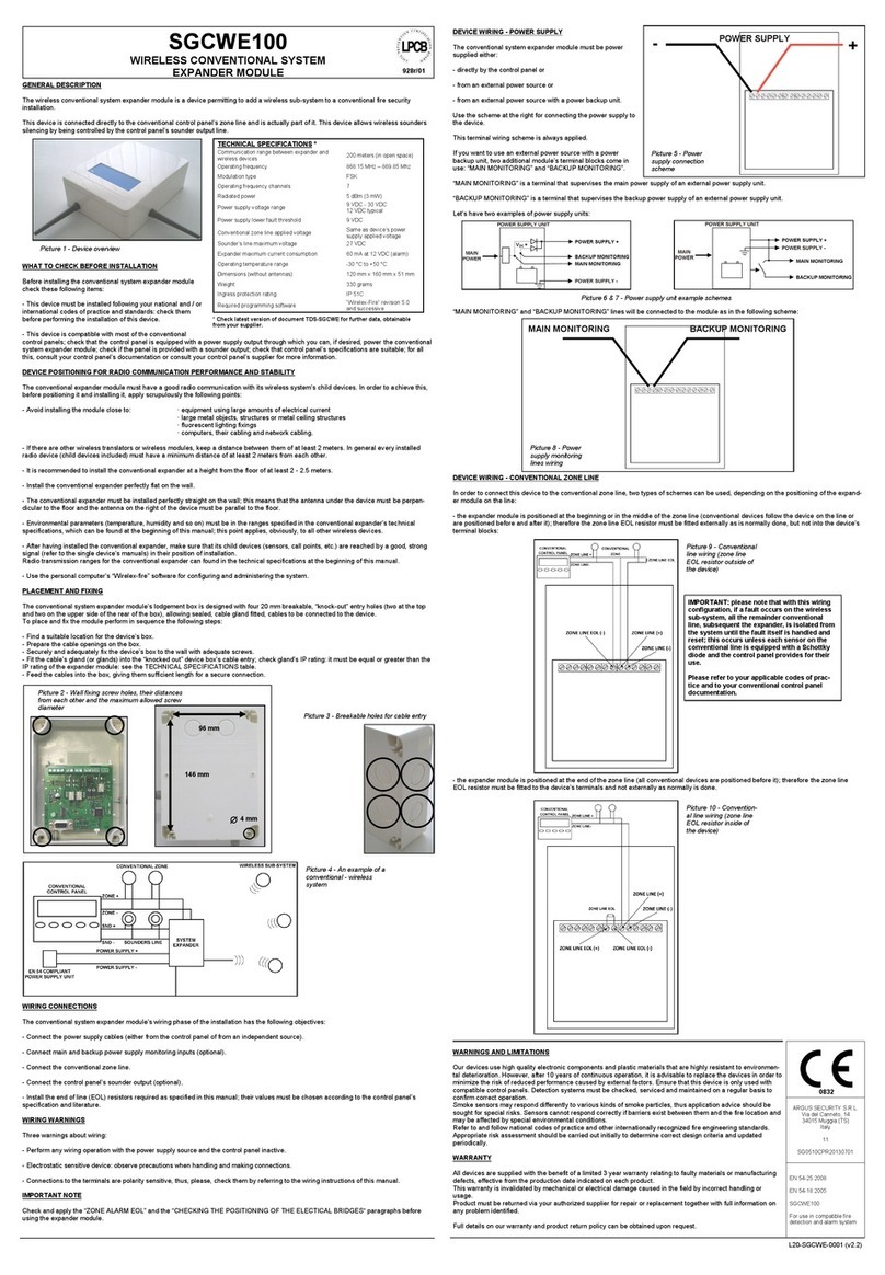 Argus Security SGCWE100 Quick user guide