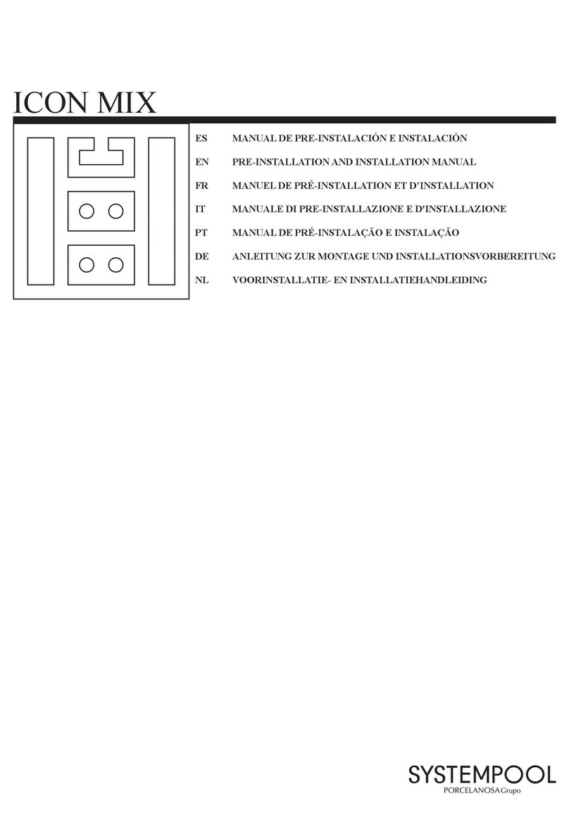 Porcelanosa SYSTEMPOOL ICON MIX PRE-INSTALLATION AND INSTALLATION MANUAL