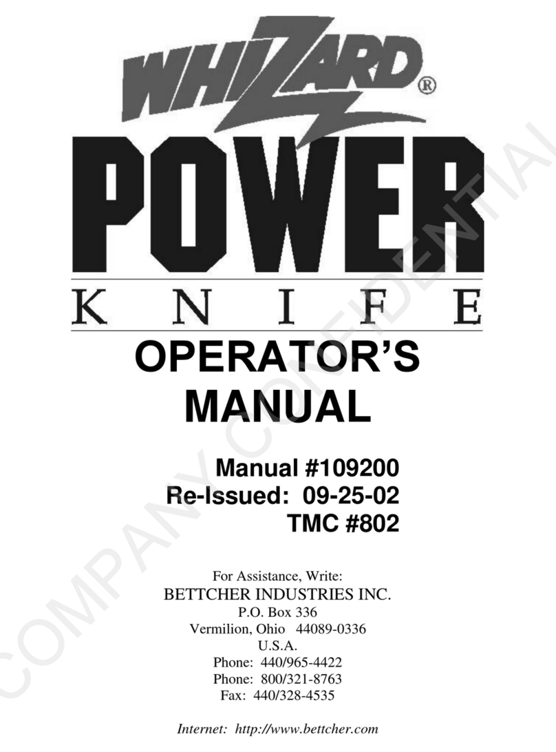 BETTCHER INDUSTRIES Whizard Power Knife Operator's manual