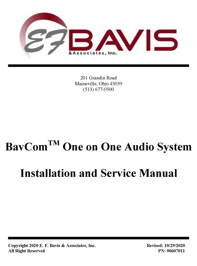 Bavis BavCom One on One Installation and service manual