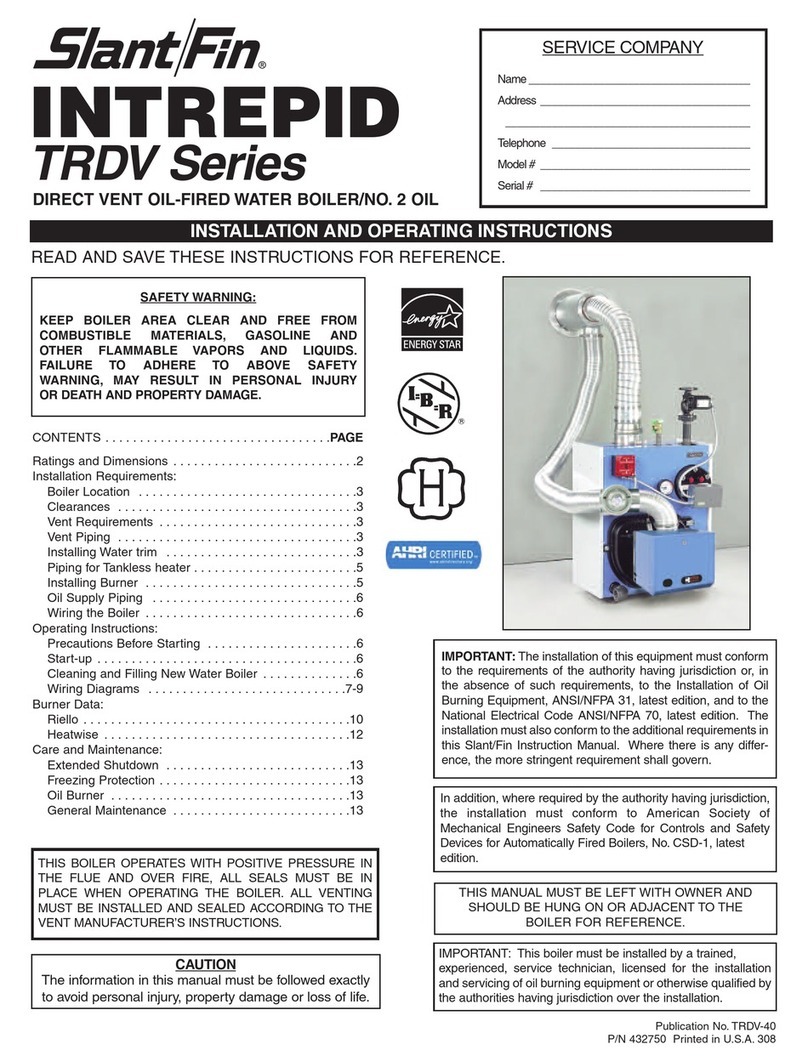 Slant/Fin INTREPID TRDV Series Installation and operating instructions