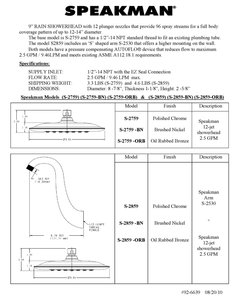 Speakman S-2759 User manual