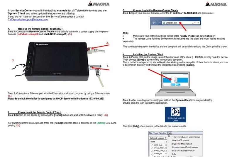 Magna BluePirat Remote Control Touch Start-up
