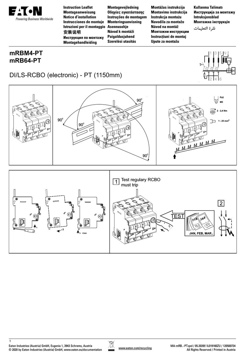 Eaton mRBM4-PT Instruction leaflet Eaton mRBM4-PT Instruction leaflet