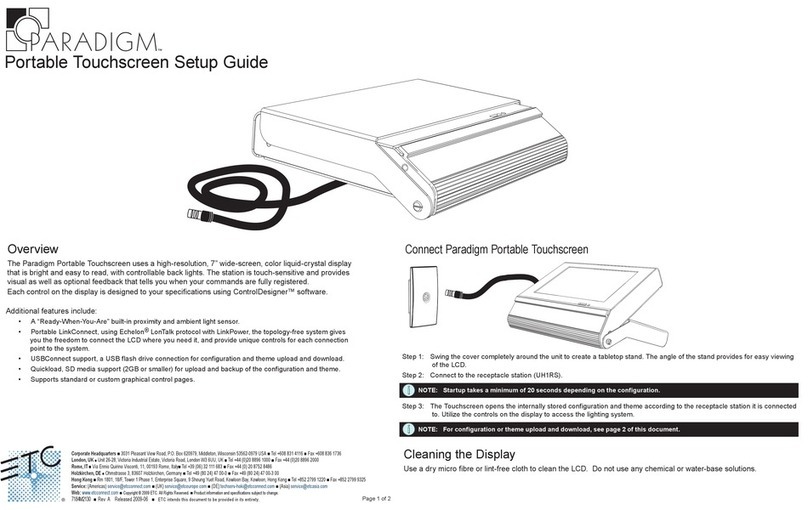 ETC Paradigm Portable Touchscreen User manual ETC Paradigm Portable Touchscreen User manual