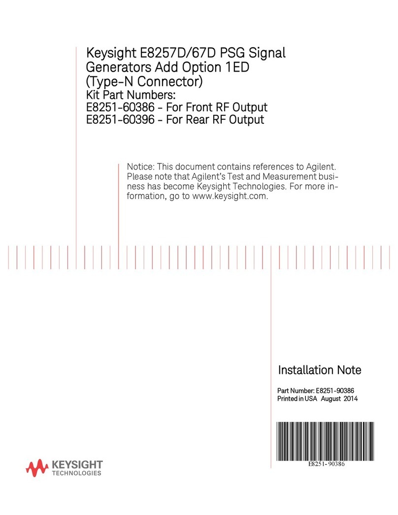 Keysight E8251-60386 Installation and operation manual