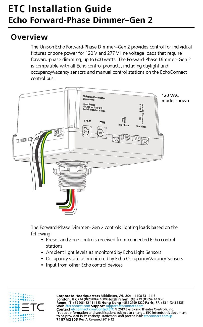ETC Unison Echo Forward-Phase Dimmer-Gen 2 installation guide ETC Unison Echo Forward-Phase Dimmer-Gen 2 installation guide
