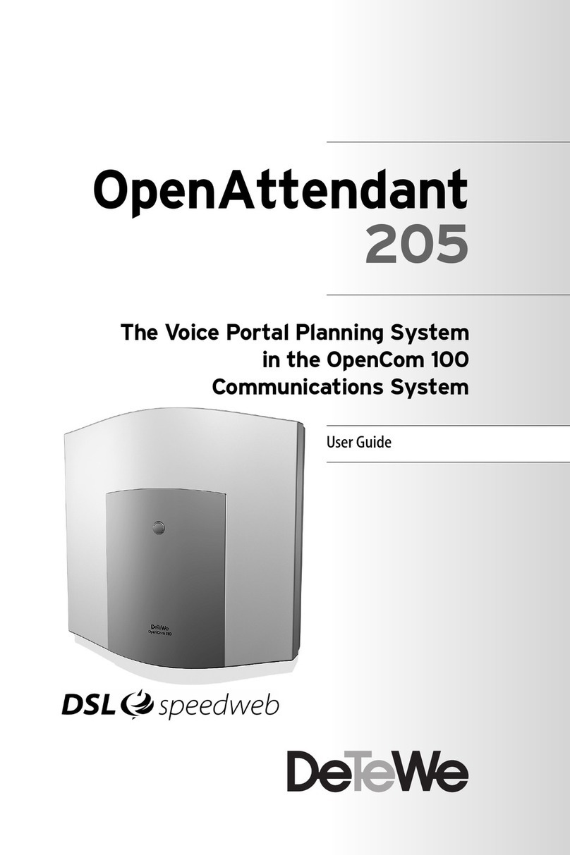 DETEWE DSL Speedweb OpenAttendant 205 User manual DETEWE DSL Speedweb OpenAttendant 205 User manual