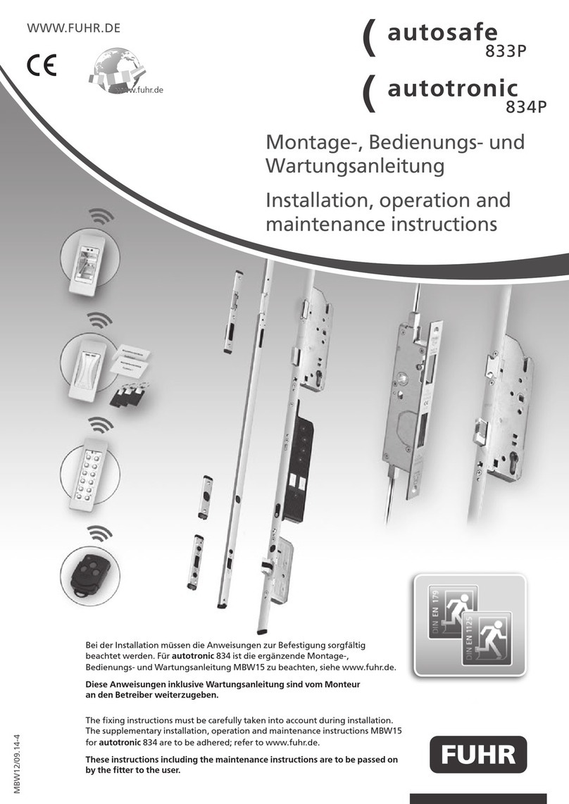 FUHR Autosafe 833P Installation, operation and maintenance instructions