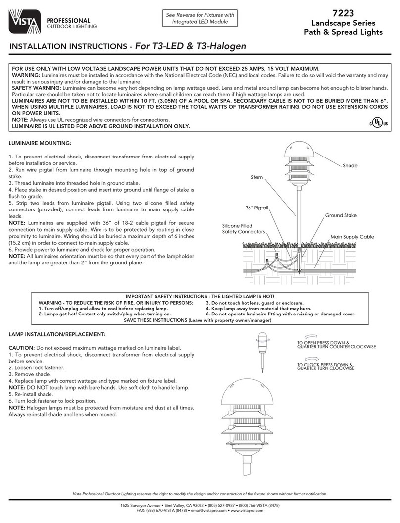 Vista 7223 Landscape Series installation instructions